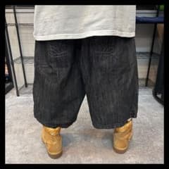 ROCA WEAR ロカウェア　超極太バギー　ブラック　デニムショーツ ROCA WEAR ロカウェア 超極太バギー ブラック デニムショーツ - メルカリ