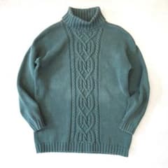 OLDGAP タートルネック コットンニットセーター アランニット 古着 M 