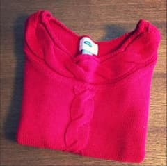 美品 80 レッド ニットワンピースのサムネイル