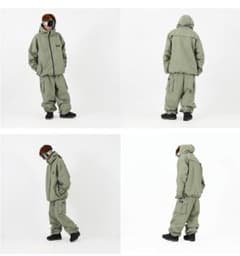 HIMANI スノーボードウェア上下セット オリーブグリーン
