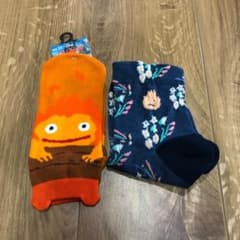 지브리 하울이 움직이는 성 칼시퍼 양말 2 다리 세트 23-25cm