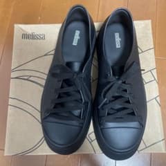 メリッサ melissa 黒 24cm レインシューズ スニーカー 厚底 38