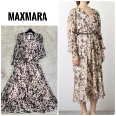 マックスマーラ ボタニカル シルク シャーリング シャツ ロング