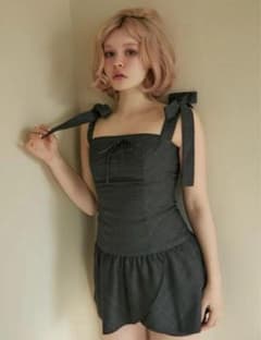 Andmary Rojina ribbon dress gray - メルカリ