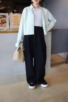 【試着のみ美品】epa stripe cropped shirt"mint"のサムネイル