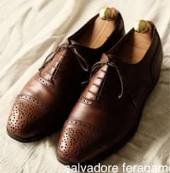 salvadore feragamoフェラガモ セミブローグ 茶75EEのサムネイル