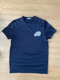 MONCLER ダブルロゴ Tシャツ ネイビー M - メルカリ