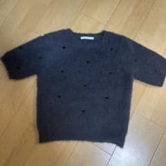 DISCOAT フェザーヤーンハート刺繍半袖 プルオーバー グレーのサムネイル