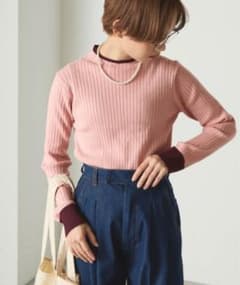 ピンクリブニット 長袖　forksy.のサムネイル