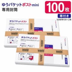 100枚　ゆうパケットポスト mini 専用封筒　ミニ　レター　即日発送　封筒