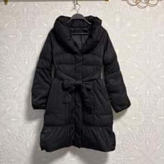 美品 QUEENS COURT ロングダウンコート ブラック サイズ2 ダウン 