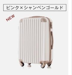 ピンク×シャンパンゴールド USBポート付きキャリーケース 100L Lサイズ 