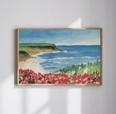 原画 海と花畑の風景 水彩画 A5 海 夏 自然 インテリア 原画 海と花畑の風景 水彩画 A5 海 夏 自然 インテリア - メルカリ