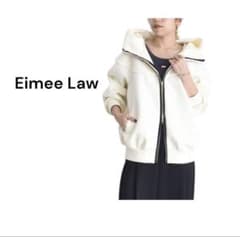 美品Eimee Law 完売品 ダブルジップ ダンボールフーディ アイボリー 