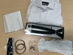 ウエディングセット 新郎用小物5点セット ブラウス サスペンダーなどのサムネイル