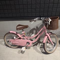 アサヒ ASAHI 幼児用自転車 ピンク ブラウンバスケット 16インチ 補助