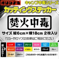 カッティングステッカー 【焚火中毒】 2枚入り 選べる14色のサムネイル