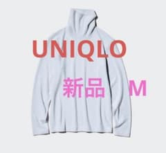 유니클로 히트텍 프리스타트 넥 T 라이트 블루 M 신품