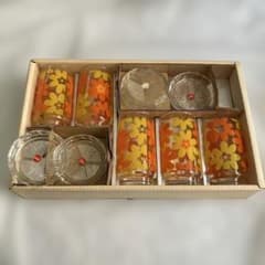 HOYA GLASS 昭和レトロ グラスとガラスコースターセット デッド