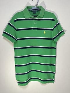 Polo by Ralph Lauren ストライプポロシャツ XS 緑 - メルカリ