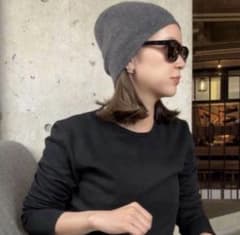 新品タグ付きZARA ファインニットビーニー　チャコールグレー