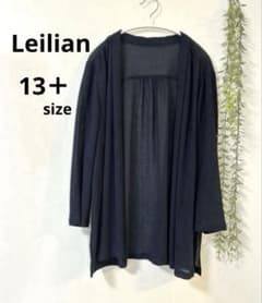 Leilian トッパーカーディガン シアー ネイビー 13＋大きいサイズ