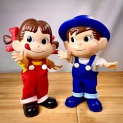 10％オフ】不二家 ペコちゃん ポコちゃん 人形 25cm ソフビ フィギュア