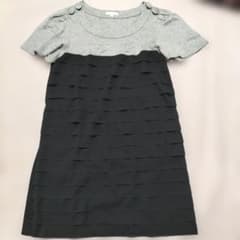 【美品】TO BE CHIC ワンピース 半袖 グレー×ブラック