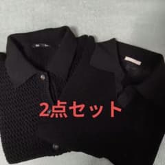 GU 　透かし編み　半袖ポロニット　ポロシャツ　2点セット　SサイズとМサイズのサムネイル