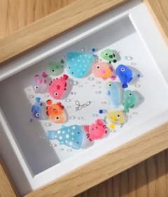 シーグラスアート　もっと！カラフル水族館　おめめぱっちりver. 　小さな水族館 シーグラスアート もっと！カラフル水族館 おめめぱっちりver. 小さな