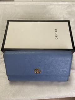 GUCCI ライトブルー 長財布　袋・箱ありのサムネイル