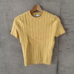 ZARA ケーブルニット 半袖 イエローのサムネイル