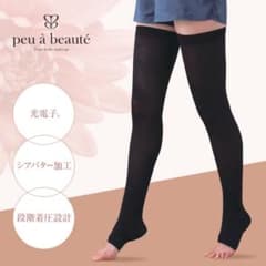 【新品未開封】peu à beaute おやすみソックス2足 LLブラック正規品のサムネイル