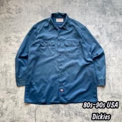 80~90s Dickies USA製 ワークシャツ XL 紺 フェード - メルカリ