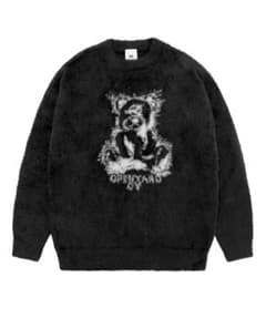 OY オーワイ ヘアリーシャドーオードリーニット くま クマ ブラック 完売品のサムネイル