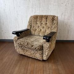 アンティーク】② 昭和レトロ ベロア 花柄 1人掛けソファ アームチェア