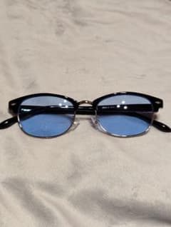 極美品 エイト (eight) 8 ブラック×ライトブルー サングラス - メルカリ