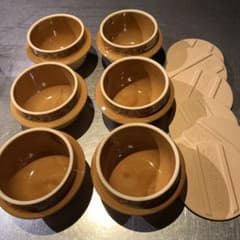 峠の釜めしおぎのや　釜飯の釜   器と蓋　6個セット 素焼きのサムネイル