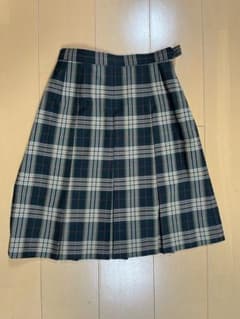 ネイビーとベージュのチェック柄プリーツスカート サイズ63のサムネイル