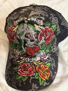 Ed Hardy エドハーディー　スカル　ローズ　刺繍　キャップのサムネイル
