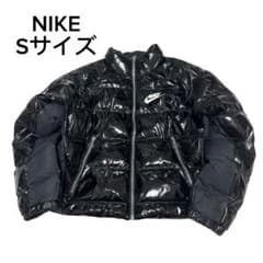 希少 NIKE ダウンジャケット エナメル 光沢 ブラック ヌプシ 肉厚 短丈