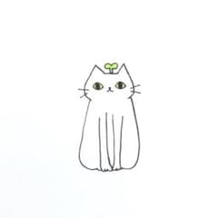 [1177] [흰 고양이의 그림] 오리지널 손으로 그린 ​​아날로그 일러스트 원화 자작 창작 아트 작품