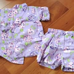 甚平　女の子　パープル　あじさいのサムネイル