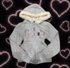 ☆GAP☆タグ付き 短丈 ファーパーカー ラメ ピンクy2k 平成ギャル