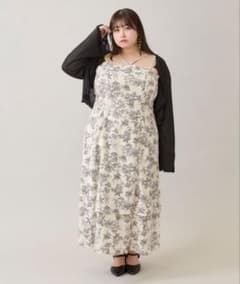 【Louiosy】【大きいサイズ】プレート付きティアードキャミワンピ 4Lのサムネイル