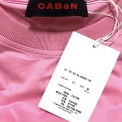新品 CABaN コットン ドロップショルダー Tシャツ ピンク Mのサムネイル