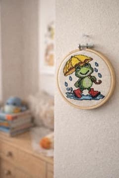 カエル 刺繍フープ