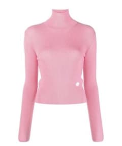 Patou ピンク リブ編み タートルネック セーター Patou ピンク リブ編み タートルネック セーター - メルカリ