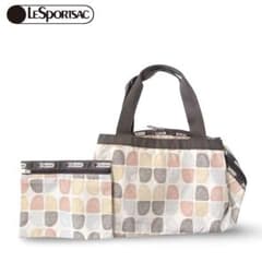 LeSportsac レスポートサック トートバッグ 幾何学模様 ポーチ付き 
