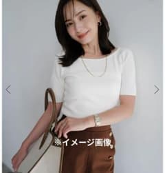 anuans リブニット 半袖 ピンクのサムネイル
